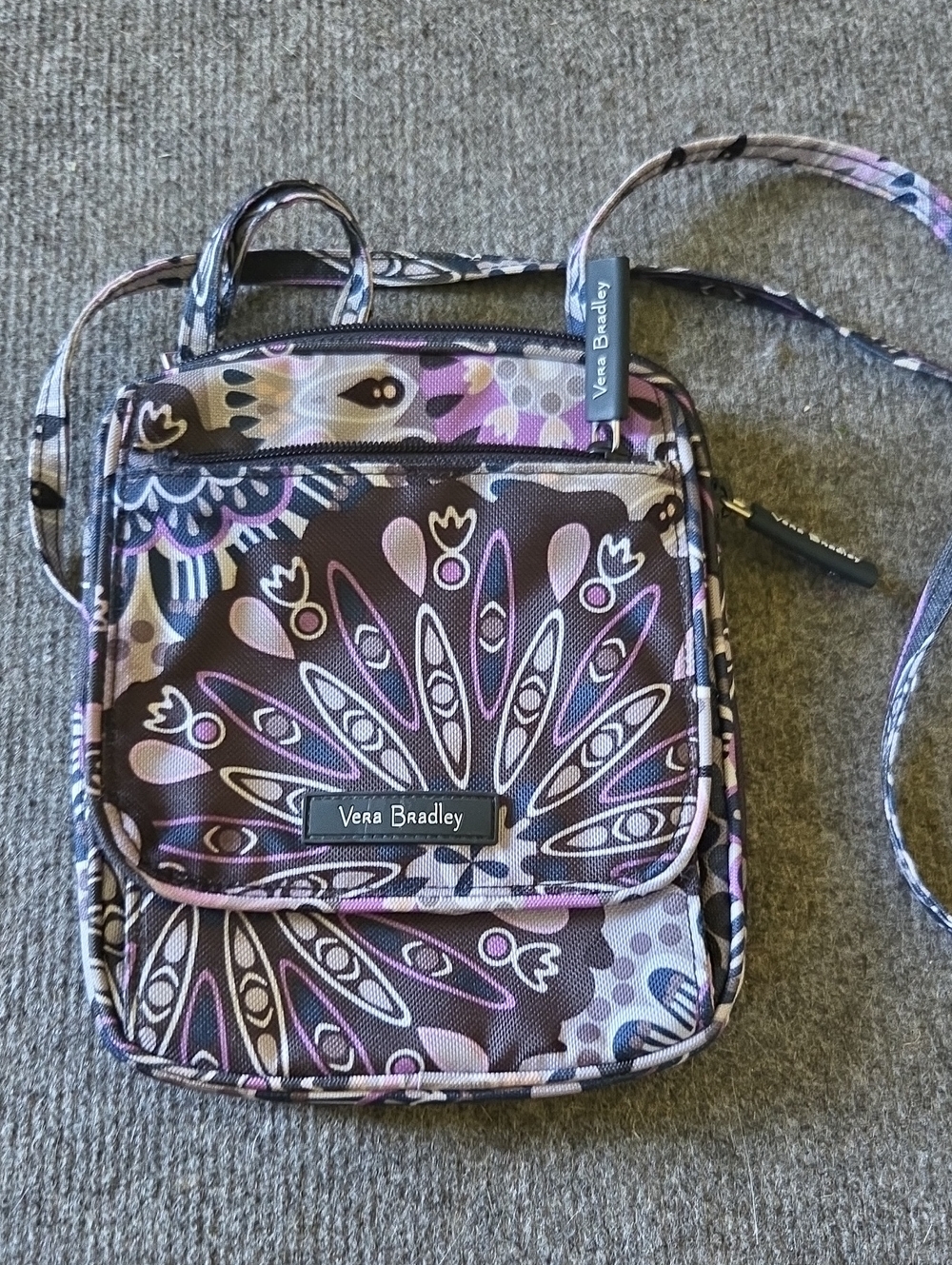 Vera Bradley Purple and Black Floral Crossbody